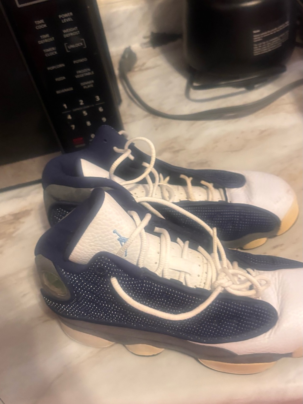 Jordan Kids Navy and White Retro Basketball Sneakers
